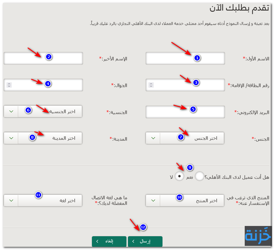 تعبئة النموذج