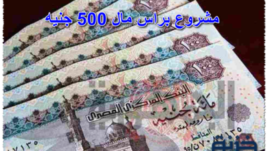 مشروع براس مال 500 جنيه